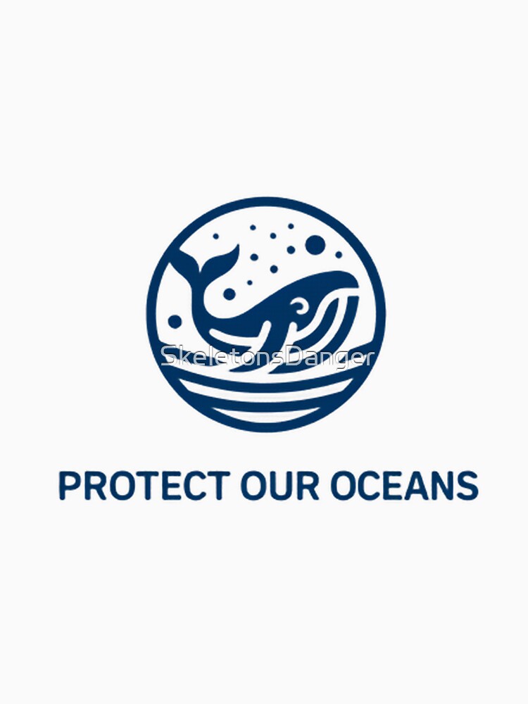 Protect Our Oceans Circular Wave Icon Whales by SkeletonsDanger