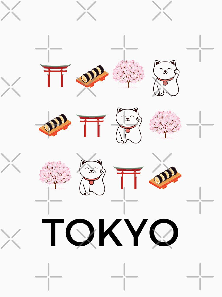 Tokyo Aesthetic Wall Art – Japanese Culture, Sakura & Lucky Cat by Magic Love Art Print