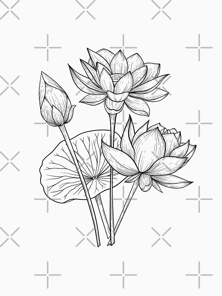 Lotus Blossom Line Art by GraphicsbyNel