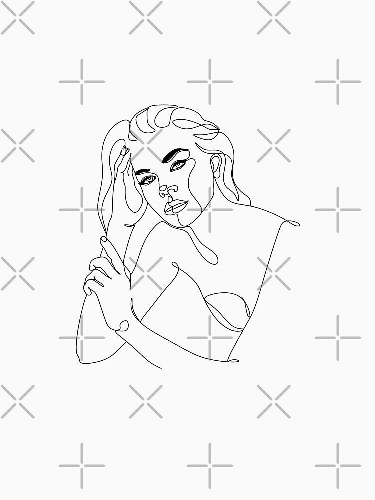 woman line art print, woman line art face, woman line art, woman line illustration by OneLinePrint