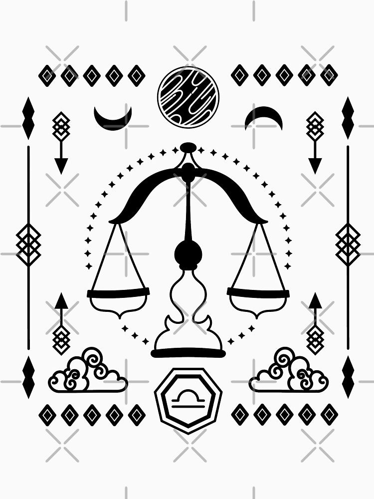 Libra Star Sign in Black by CrystalCrush