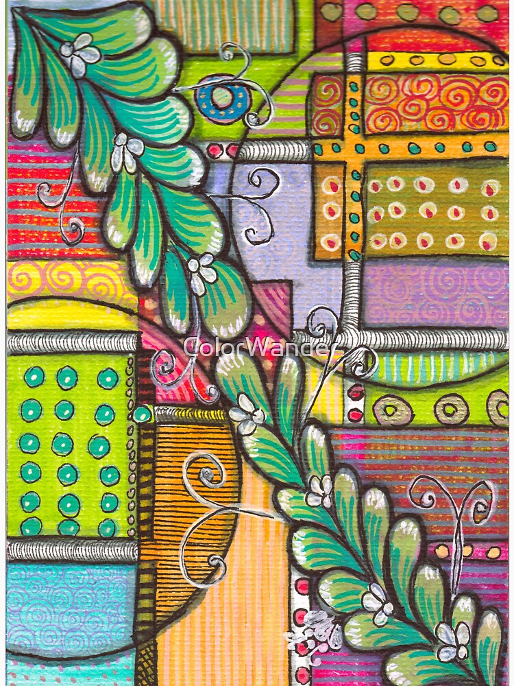 Boho Colorful Doodle Pattern by ColorWander