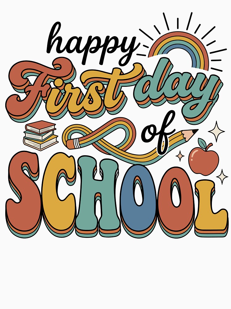 Groovy Happy First Day of School Retro Kids by KroghDs