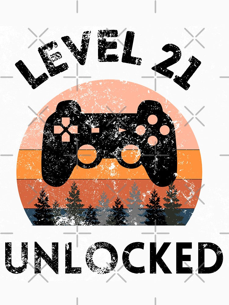 Level 21 Unlocked Retro Sunset 21st Birthday Entering Adulthood by MagicArtworks