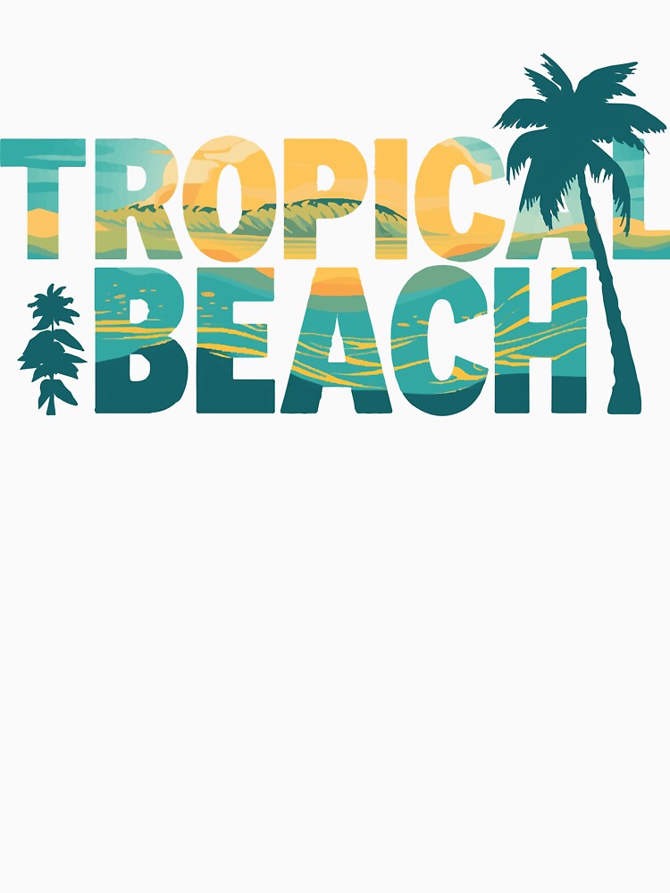 Tropical Beach Sunset Palm Typography by ArtElegancy