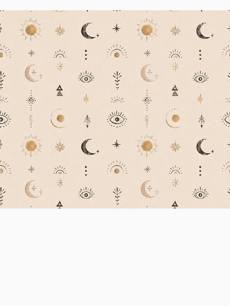 Celestial Boho Pattern – Sun Moon Mystic Seamless Design by Barelythere2324