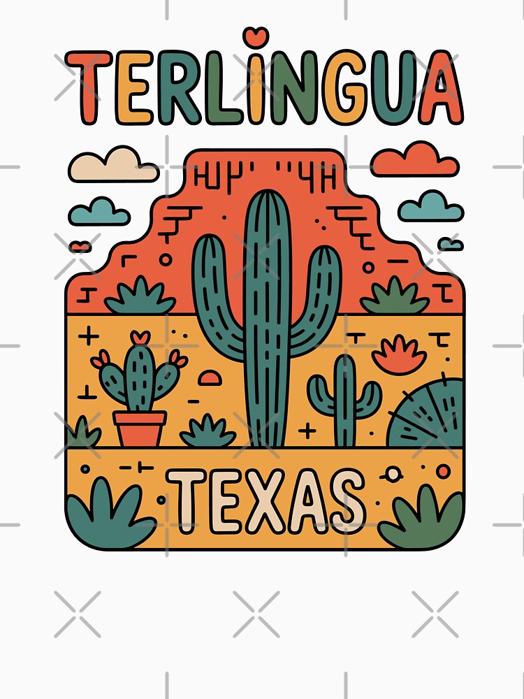 Terlingua Texas Sunset Retro Desert Illustration by JessArty ⭐⭐⭐⭐⭐