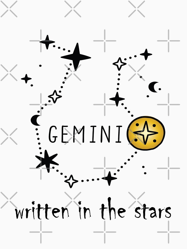GEMINI ZODIAC SIGN CONSTELLATIONS - Gold Star by raymishop