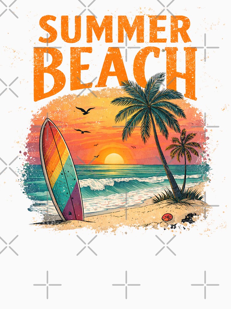 Summer Beach Retro Design - Tropical Surf Sunset Vintage Aesthetic by KymeraStudio25