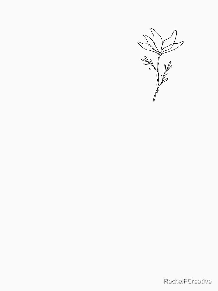 Flower Line Art | Wildflower Leaf Design | Minimalist Botanical Plant Art by RachelFCreative
