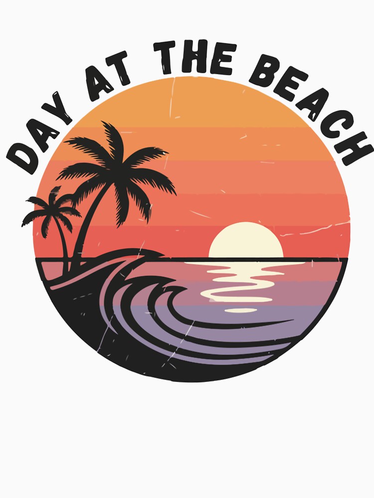 Day At The Beach Retro Sunset Shirt, Vintage Tropical Beach Graphic Tee, Summer Vacation Palm Tree T-Shirt by Design-Pro-21