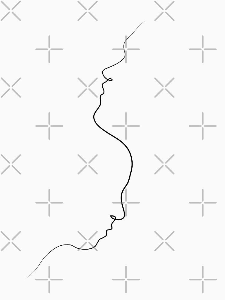 Inverted Faces One Line Art | One Line Artist | Minimal Art | One Line Art | Minimalist by One-Line-Artist