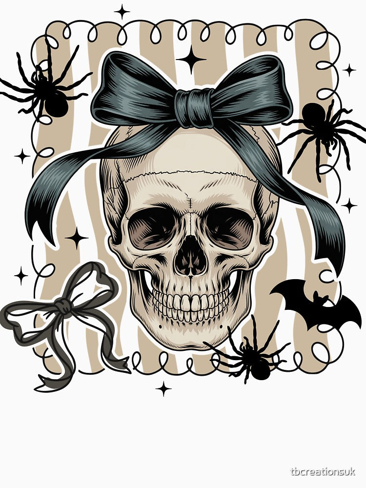 Coquette Skull with Bow – Cute & Spooky Halloween Aesthetic by tbcreationsuk
