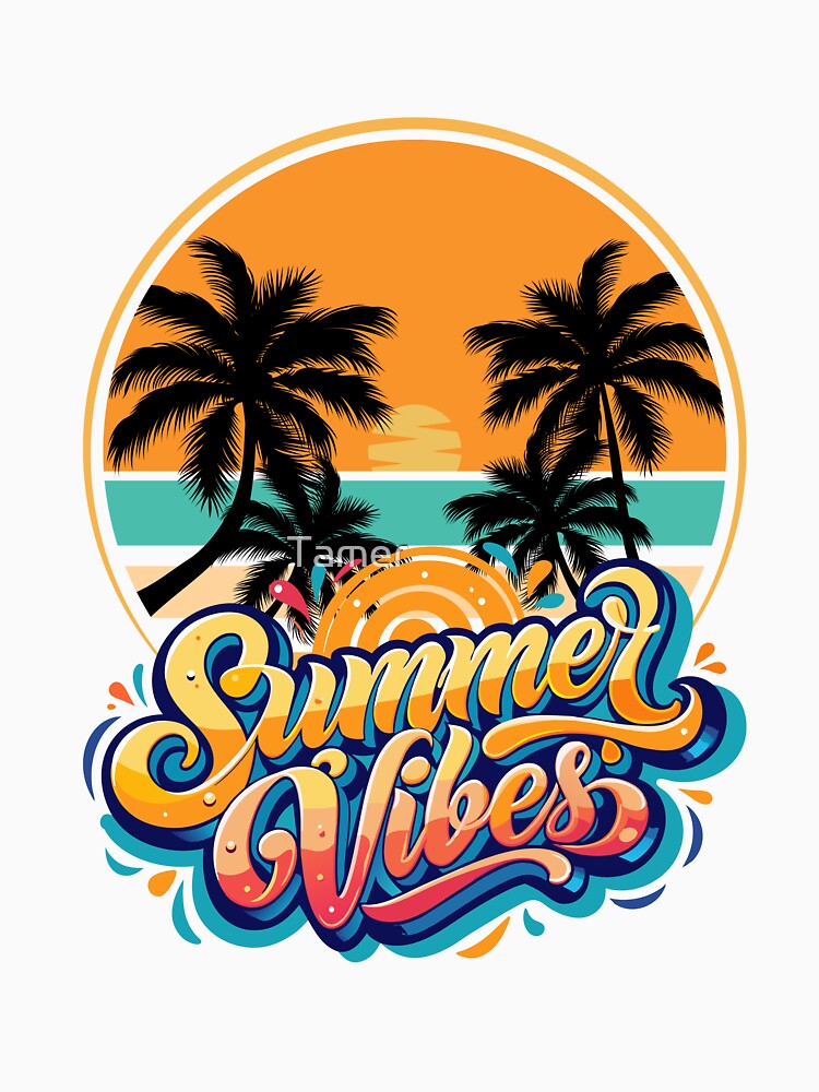 Tropical Summer Vibes Palm Tree Sunset Aesthetic by Tamer ⭐⭐⭐⭐⭐