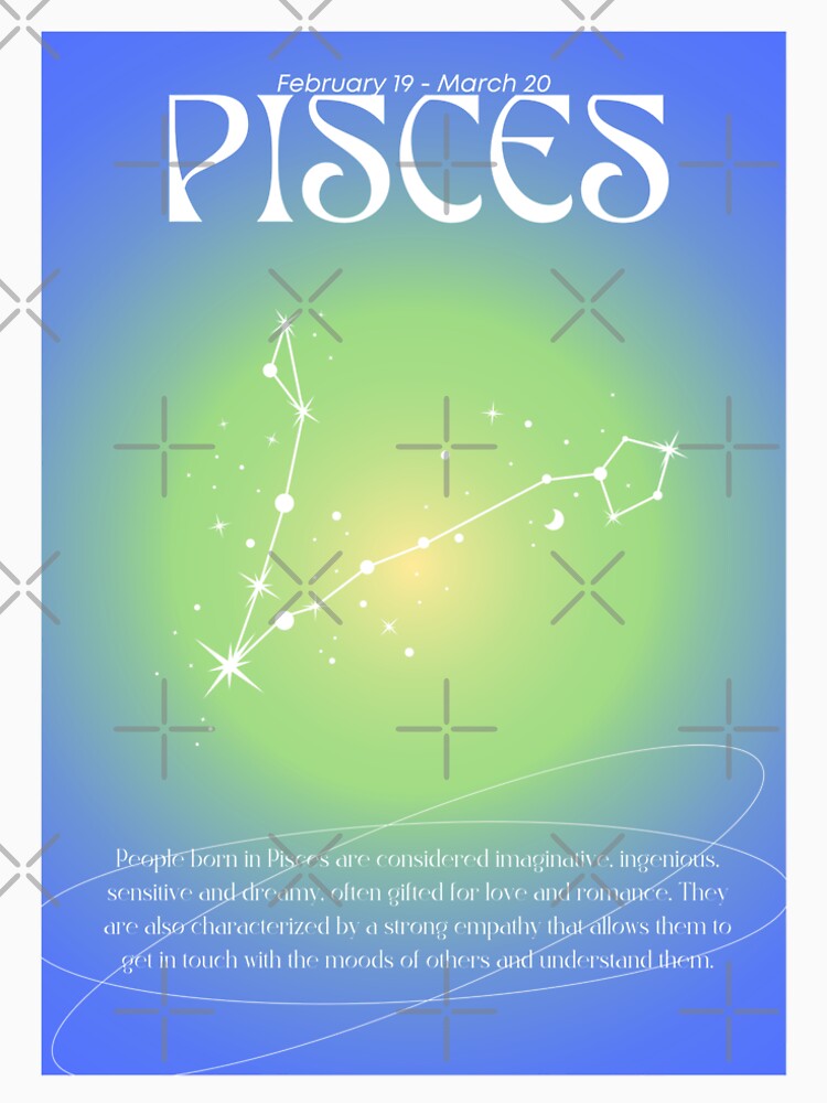 Pisces Zodiac Constellation Spiritual Aura Gradient Astrology by FaizArtShop
