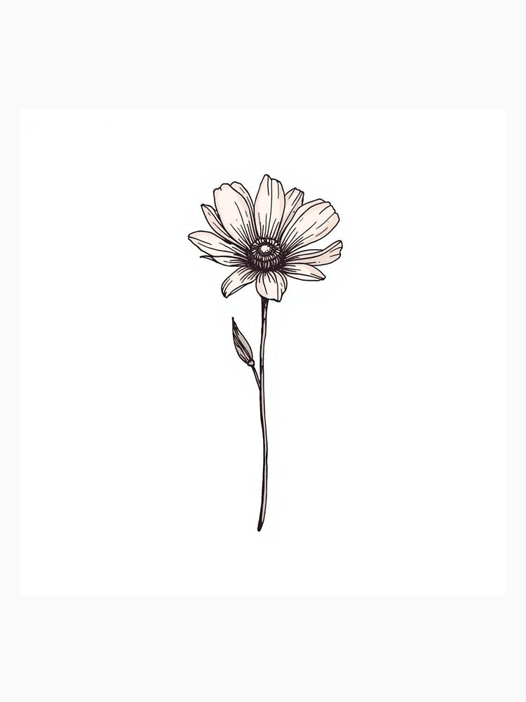 Minimalist Flower Line Art T-Shirt | Botanical Aesthetic Floral Design by glowtrendz