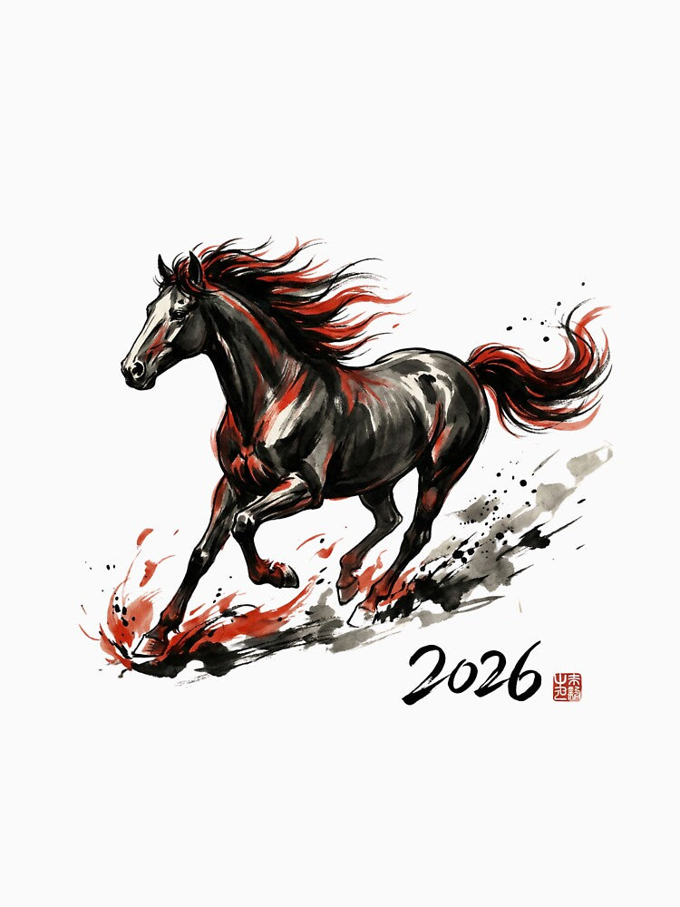 2026 Year of the Fire Horse - Dynamic Ink Wash Art V.2 by xMErCUrY03x