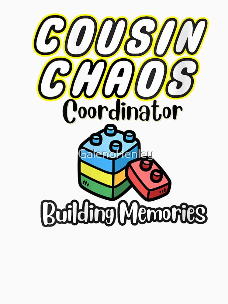 Cute Cousin Chaos Coordinator Building Memories Retro Toy Blocks Family Vacation by GalenoHenley
