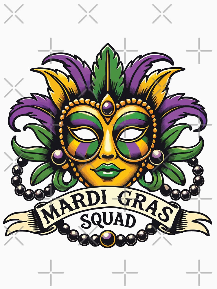 Mardi Gras Squad Mask Festive Celebration by LuminOrb