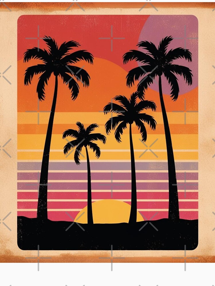 Retro Sunset - Vintage Palm Trees Vibe by KaminnoArt