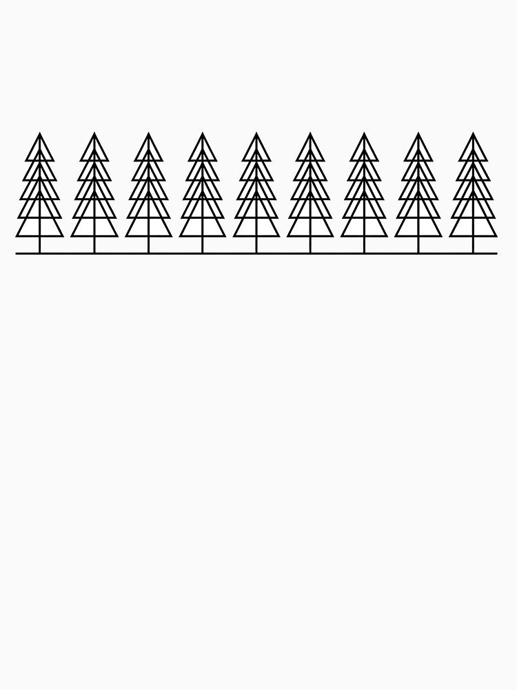 Geometric Pine Forest Smoky Mountains Minimalist Design Pine Tree by Yellowriversss