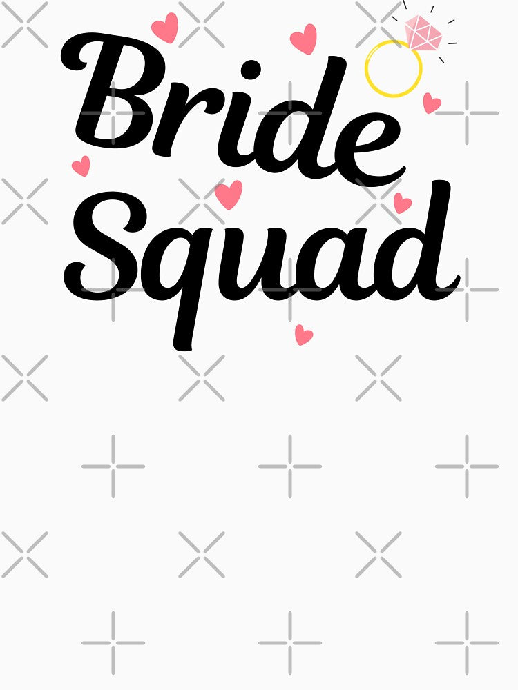 Bride Squad Design - Fun & Elegant Graphic for Bridal Party Essentials on White by Pixie-agenca