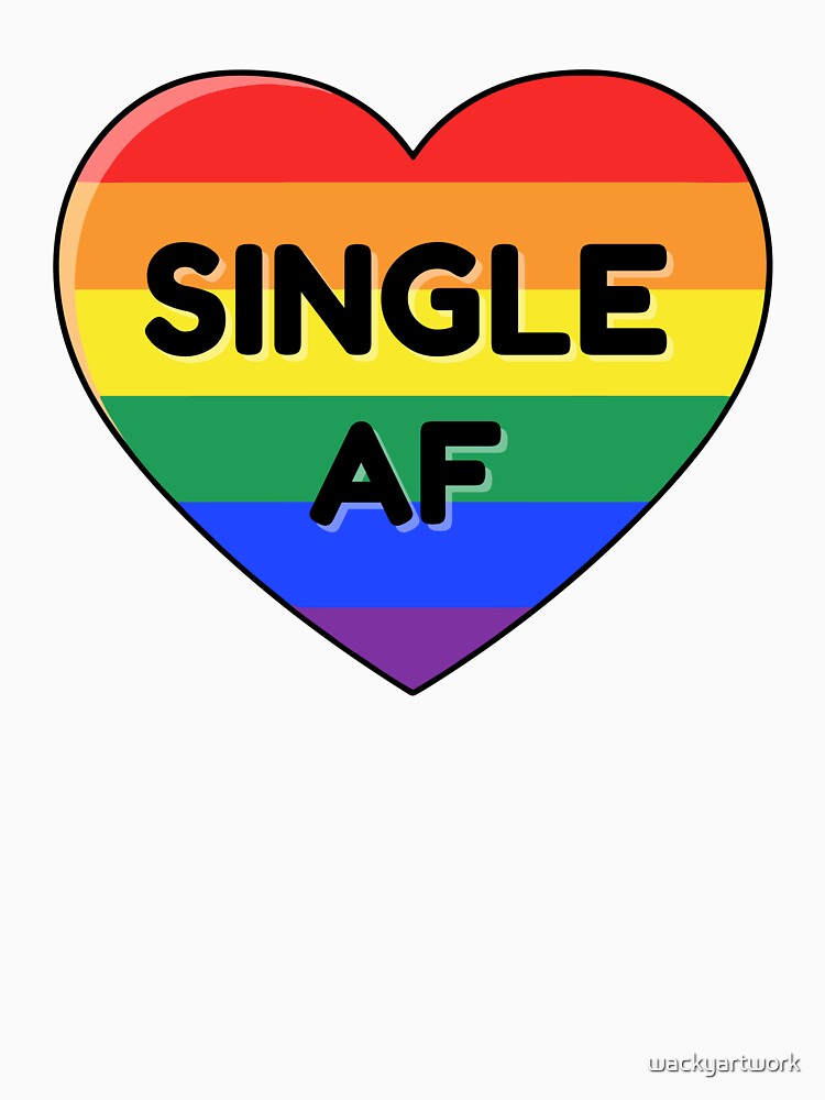 Rainbow Pride Heart Sticker – Single AF LGBT Love Design, Funny Gay Gift Graphic by wackyartwork