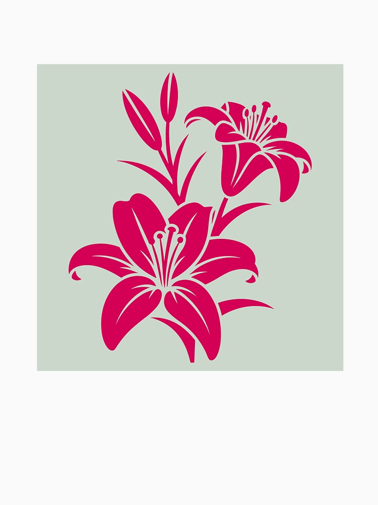 Dark Pink Lilies Drawing by Jeallan Designs