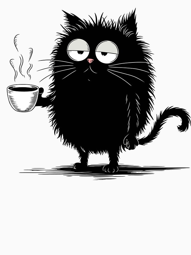 Sleepy Coffee Cat by Angry Swan Designs
