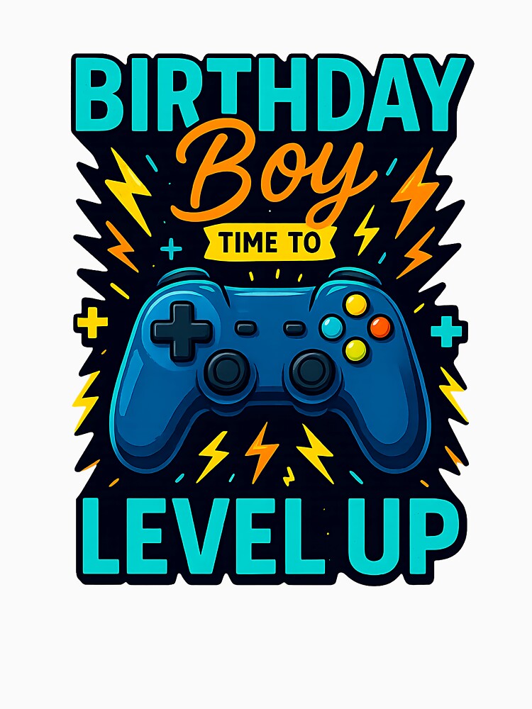 Birthday Boy Time to Level Up Video Game Birthday Gamer Boys by facegm