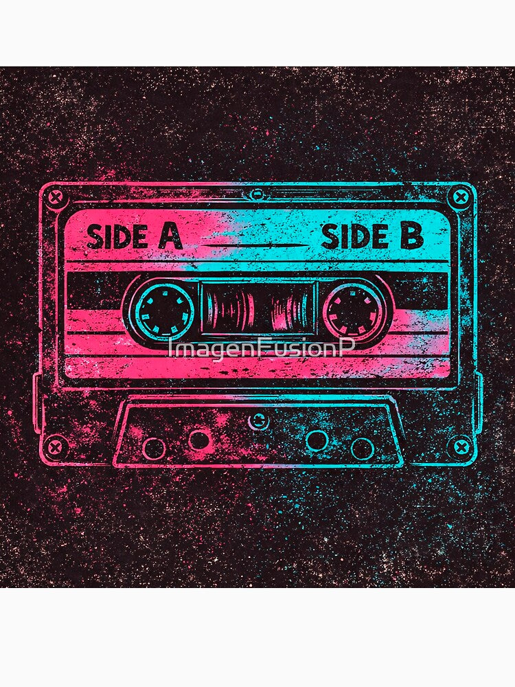 Retro Cassette Tape Neon 80s Music by ImagenFusionP