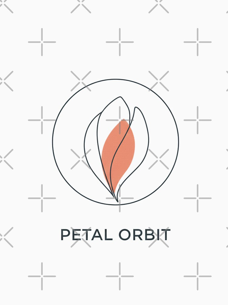 Petal Orbit Minimalist Floral Line Art with Modern Cosmic Circle Design by us-products