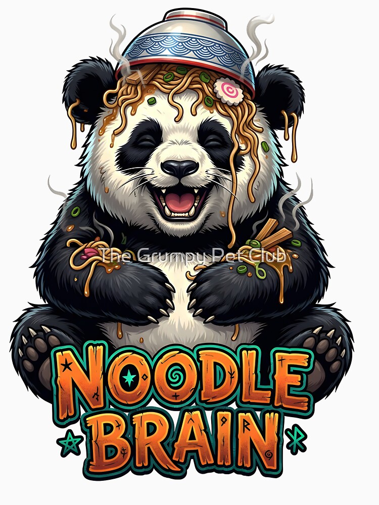 Funny Noodle Brain Panda - Kawaii Ramen Lover Chaotic Aesthetic by The Grumpy Pet Club