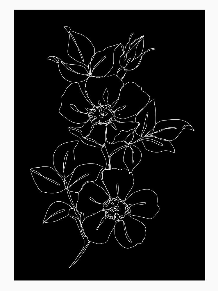 Botanical floral illustration - Rose Black by TheColourStudy