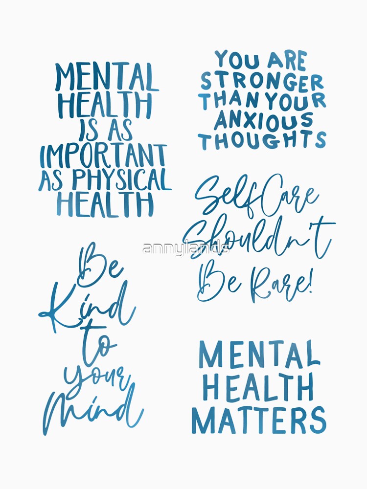 Mental Health Messages And Reminders Sticker Pack Blue by annylands