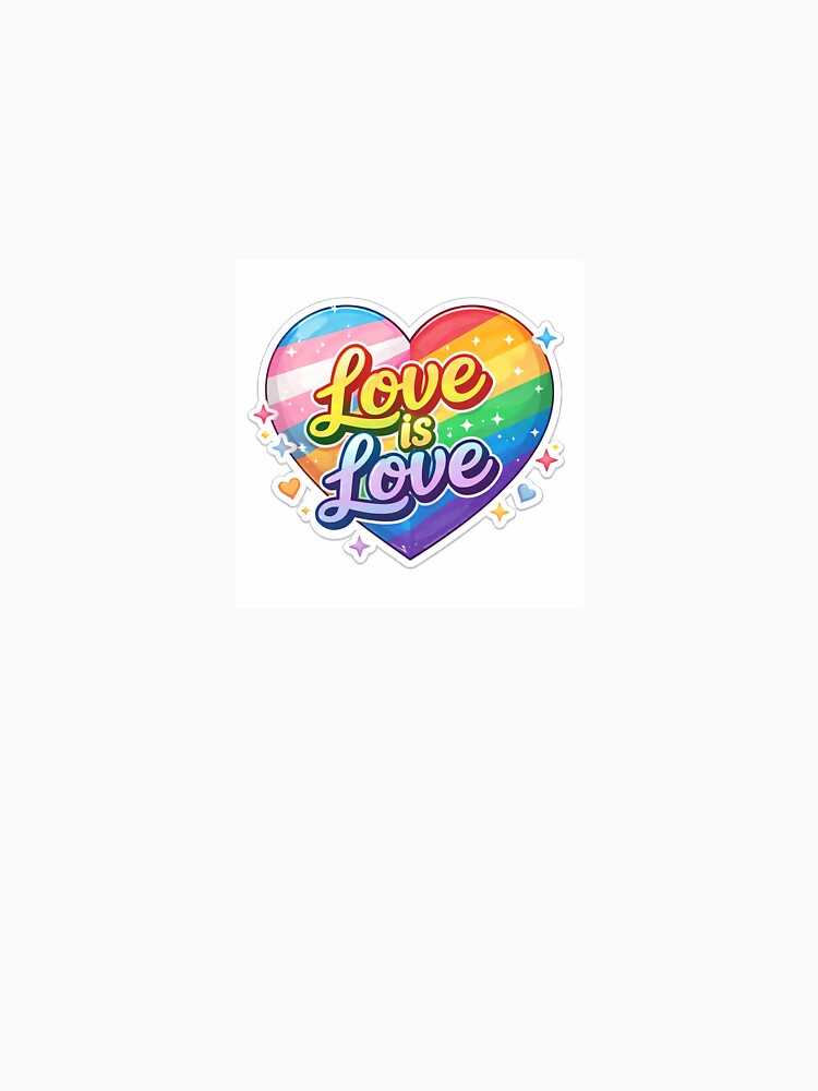Love is Love Pride Sticker ? | Rainbow Heart with Trans Flag Colors | Minimalist LGBTQ+ Inclusive Design by SparkVault