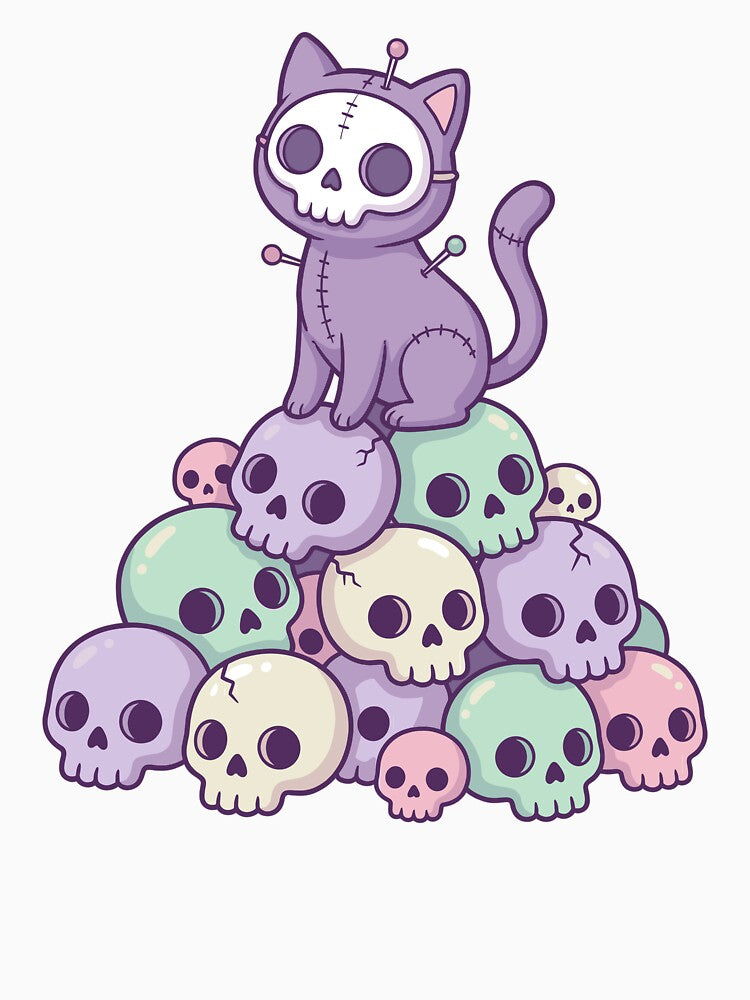 Pastel Goth Voodoo Cat On Skull Mountain by Kawaii-n-Spice