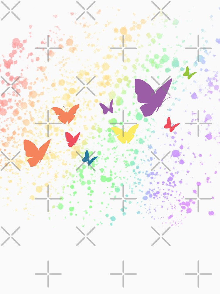 Rainbow Butterfly Explosion – Colorful Pride Art by MetaMuralStudio