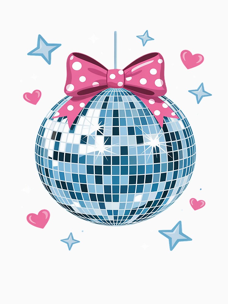 Coquette Bow Disco Ball Mirror Ball 70s 80s Music Lover by petrichorsworld