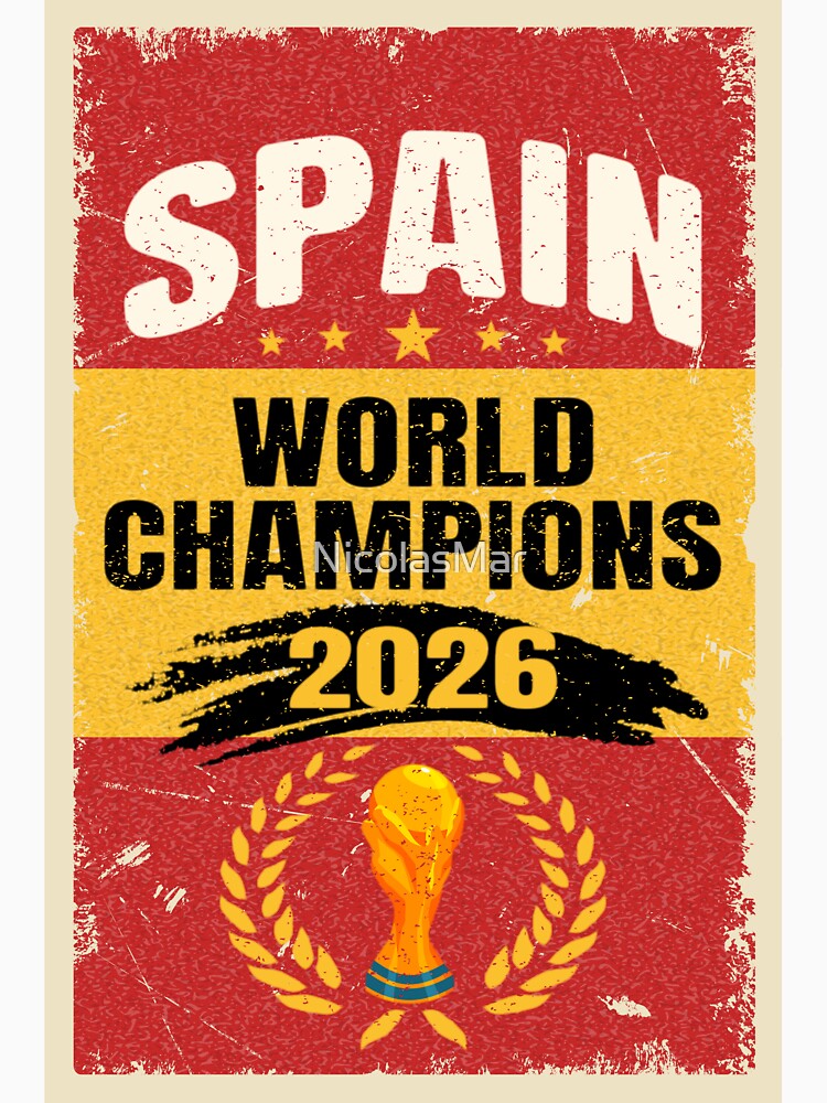 Spain World Champions 2026 Vintage Soccer Fan Design by NicolasMar