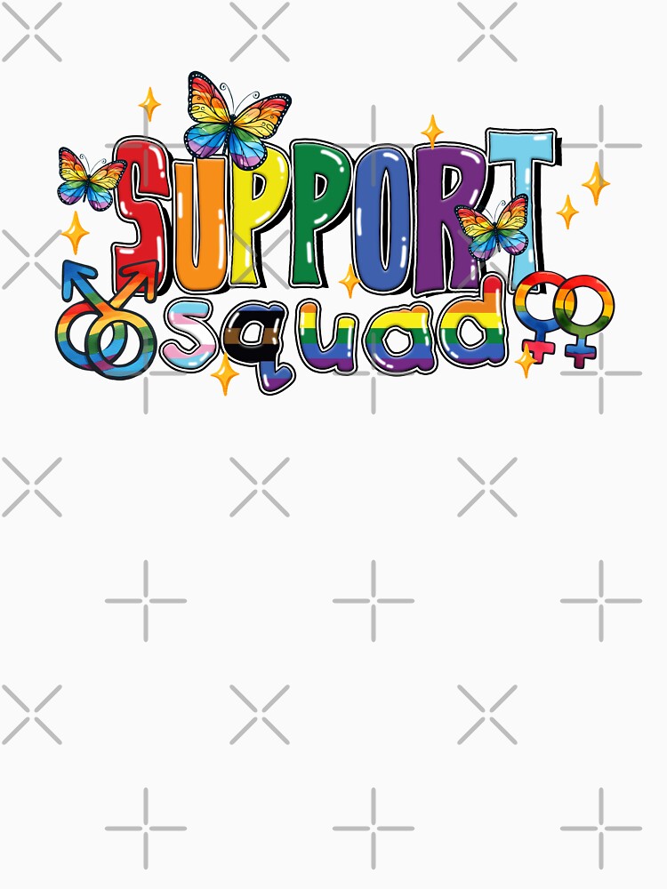 Support Squad Rainbow Butterfly Pride Design by Canvas-Whispers