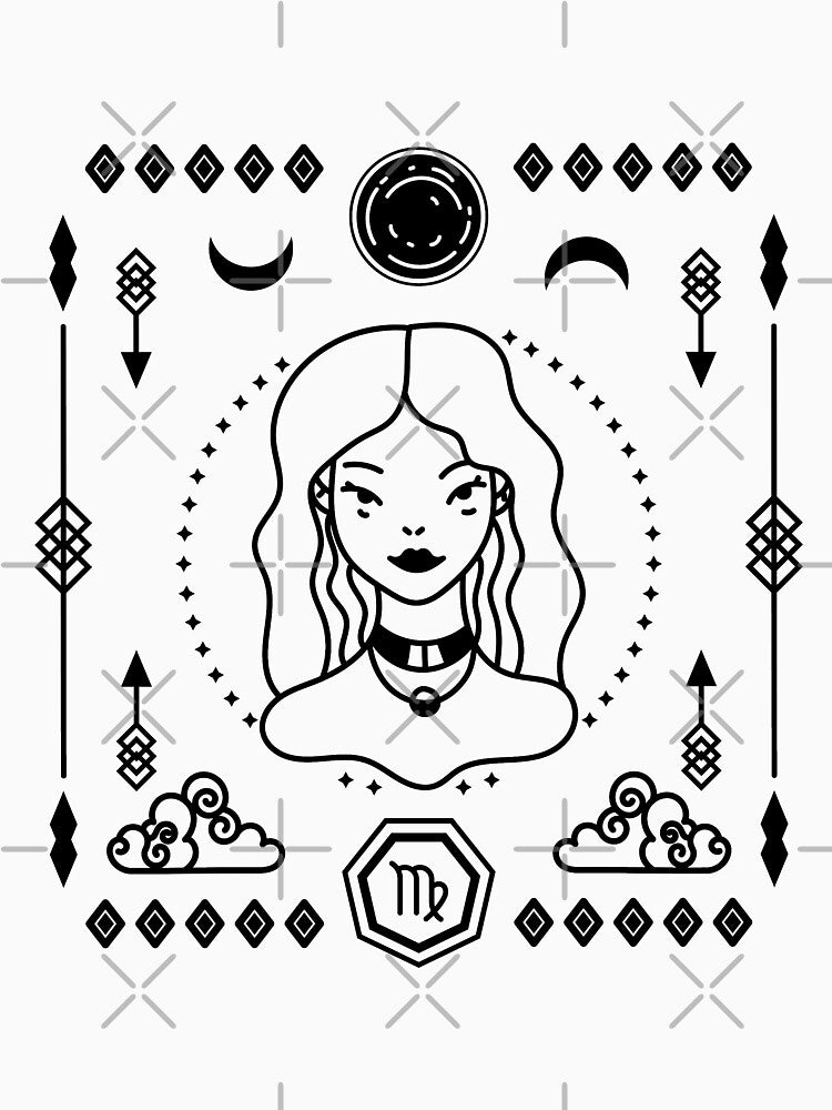 Virgo Star Sign in Black by CrystalCrush