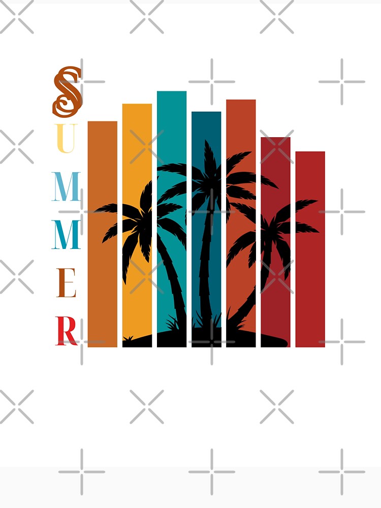 Retro Summer Palm Tree Beach Sunset Design by CholarCrafts