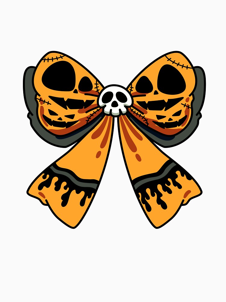 Spooky Pumpkin Skull Bow Illustration by Horrify