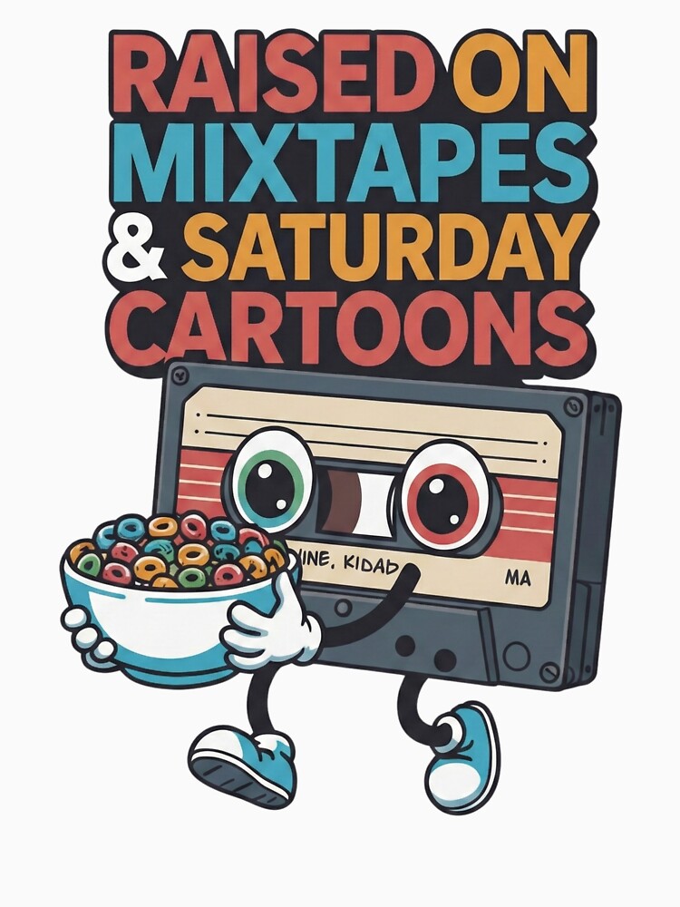 Raised On Mixtapes & Saturday Cartoons - Retro 80s 90s Nostalgia by AMICO77