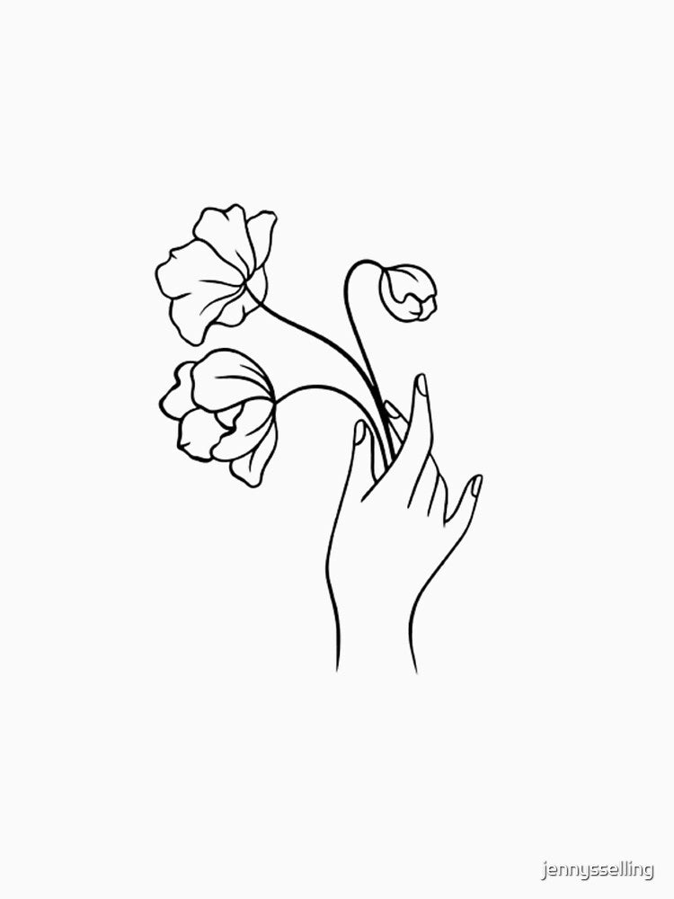 Hand and Flower Outline by jennysselling