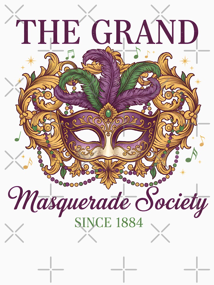 Vintage Mardi Gras Masquerade Society – Elegant Carnival Mask Retro New Orleans Party by justyna-s28