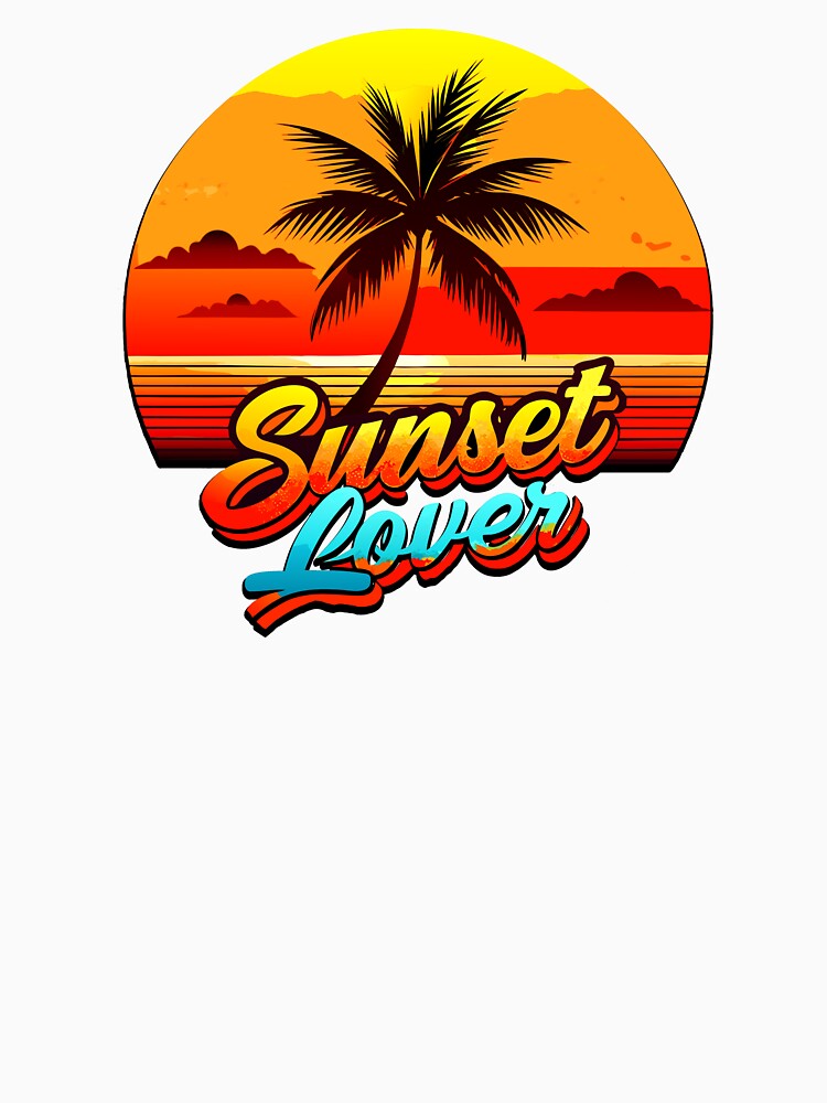 Sunset Vibes T-Shirt – Retro Summer Beach Graphic Tee by VikArtStudio