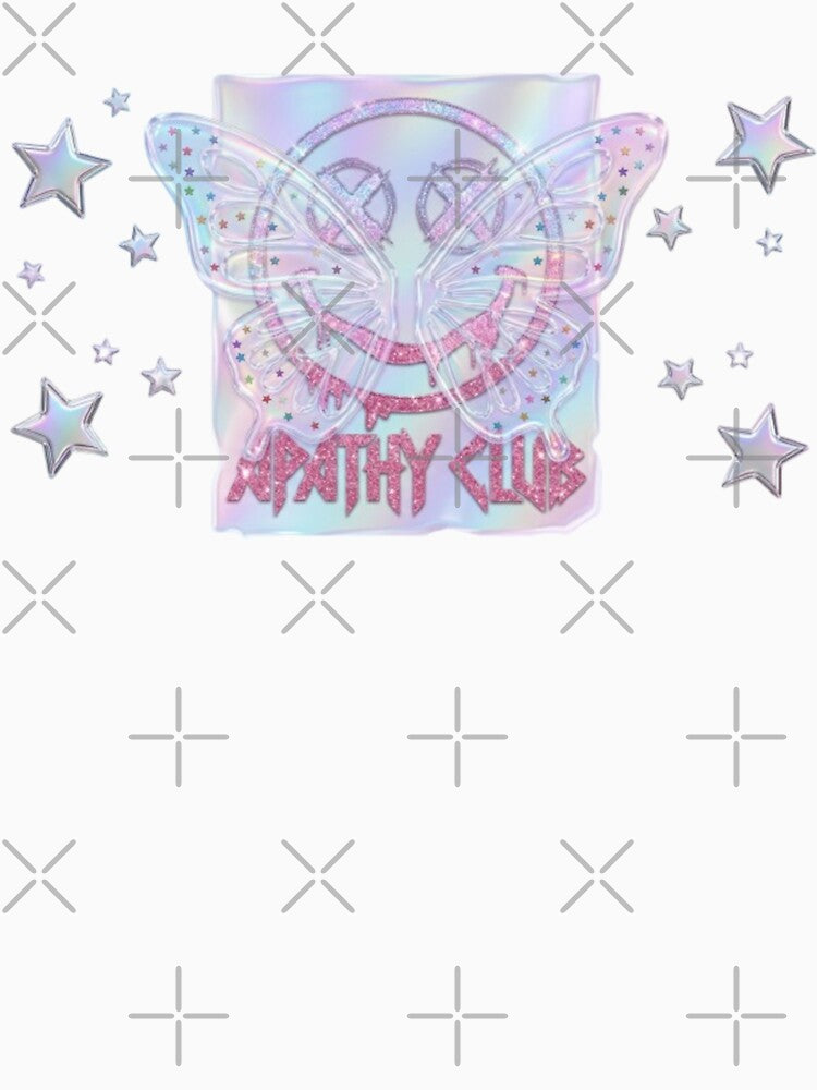 Apathy Club Y2K Aesthetic Butterfly Glitter Smiley Face Melting by LIVE_FREE