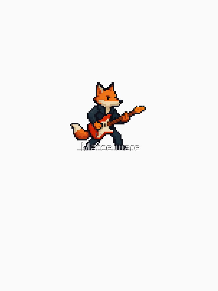 Pixel Art Electric Guitar Fox – Retro Rock Vibes by Marcelware